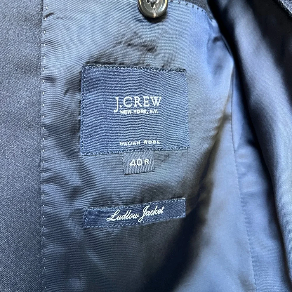 J.Crew Loro Piana Ludlow Blazer Jacket 40R Navy Blue Wool Two Button Suit Coat